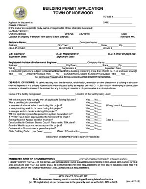 town of norwood|town of norwood permits.